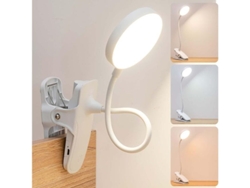 Luminária Led Com Clipe E Usb, Comando Touch, 3 Modos De Iluminação E Brilho Ajustável, Luminária De Mesa/leitura/cabeceira Com Clipe Protetor