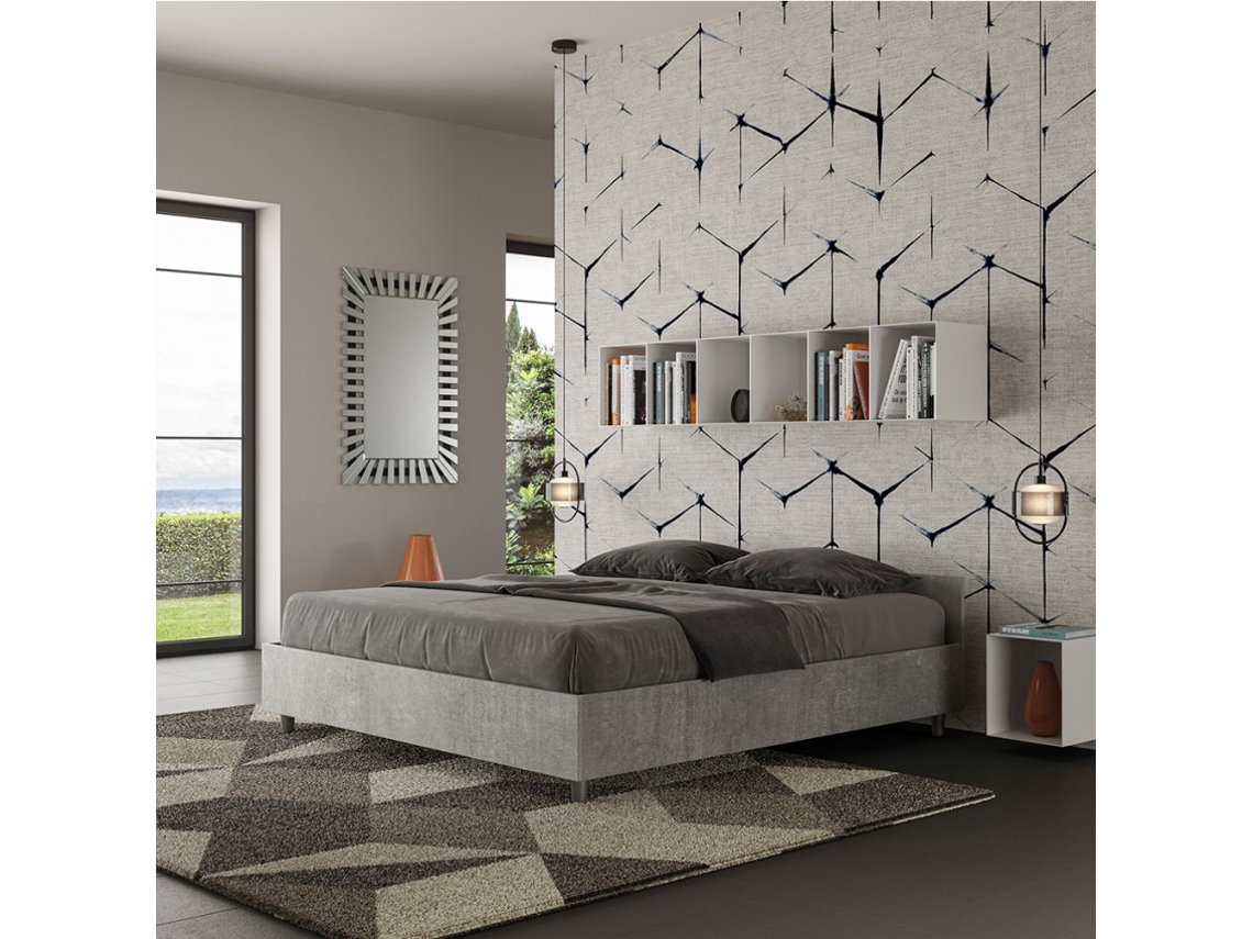 Contenedor cama doble gris 160x190cm Nuamo Concrete