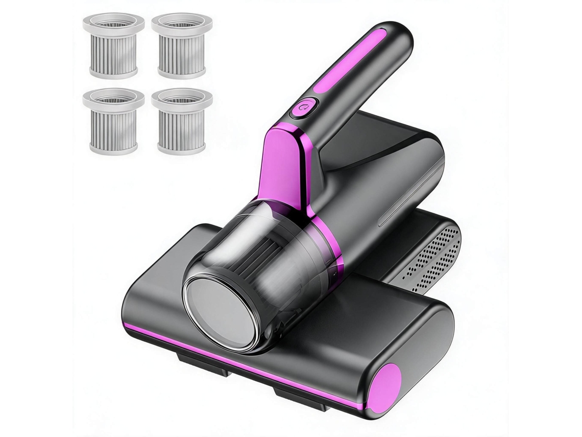 Removedor De Ácaros Aspirador, Sucção De 14 Kpa,iluminação Uv, Equipado Com 4 Filtros (roxo) Czhhmart