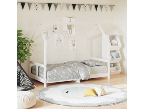 Estructura De Cama Para Niños VIDAXL Blanco Madera (80x160 cm)