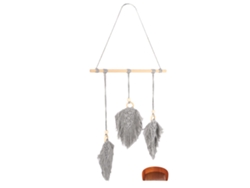 Tapiz De Algodón Estilo Boho Tejido A Mano Con Forma De Hoja Para Decoración De Pared En Dormitorio/puerta - Gris