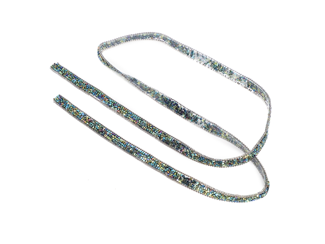 Cinta Decorativa De Diamantes De Imitación Con Malla Para Collar De Vestido De Novia Verde 1 Jardín