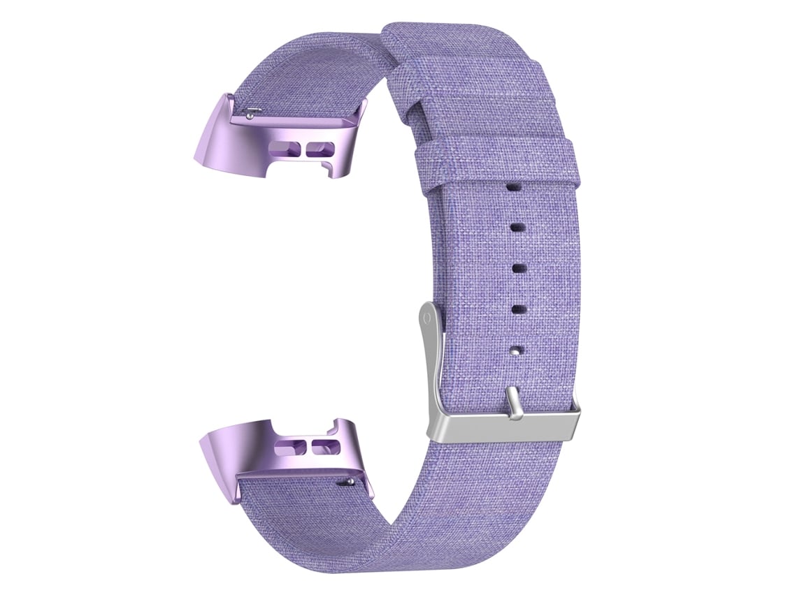 Correa De Pulsera Inteligente Resistente Tejida, Reemplazo De Pulsera Para Fitbit Charge3, Correa De Lienzo Morado