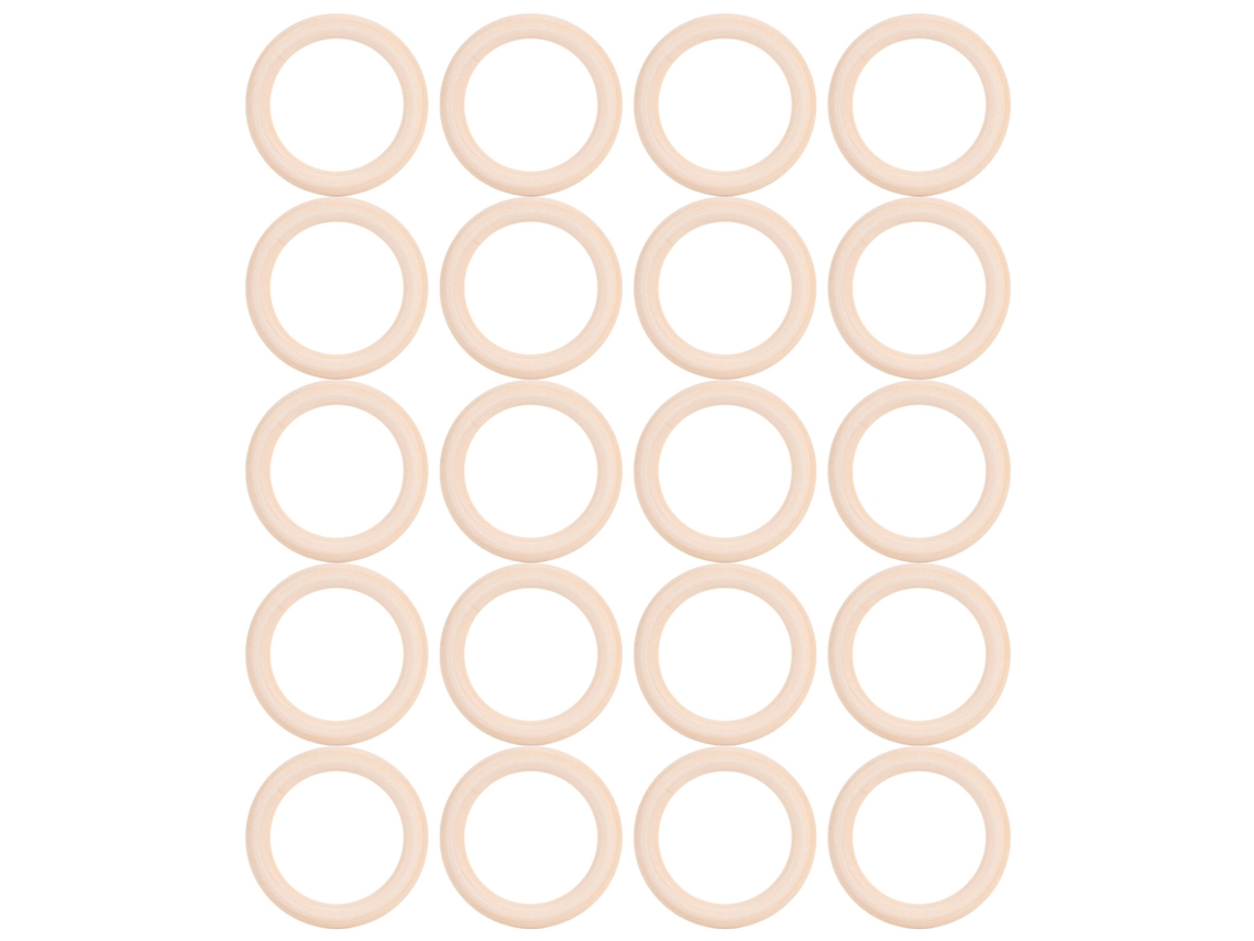 20 anillos de madera para la dentición del bebé, 70 mm, para hacer tú mismo.