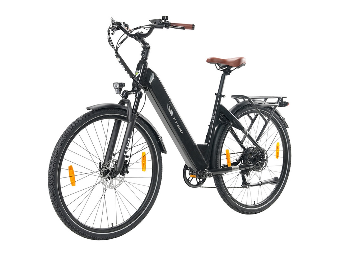 Bicicleta eléctrica Ttgo C3 Pro, 250 W, 36 V, 20 Ah, ruedas de 28 pulgadas, sensor de par, autonomía de 120 km, Shimano de 7 velocidades, frenos hidráulicos, color negro.