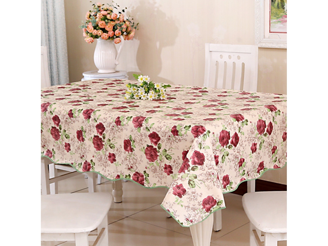KOFIHETY Mantel rectangular para interior y exterior, tela floral primavera/verano