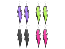 2026-pendientes Retro 80s Para Mujer, 4 Pares De Pendientes Neón, Accesorios Para Fiesta Y Uso Diario
