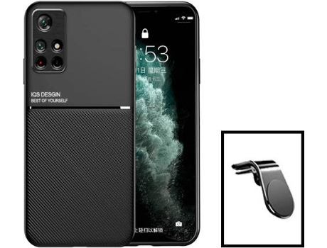 Kit Carcasa Trasera Magnética Anti Choque + Soporte de Auto Xiaomi Redmi Note 11T 5G GIFT4ME Negro