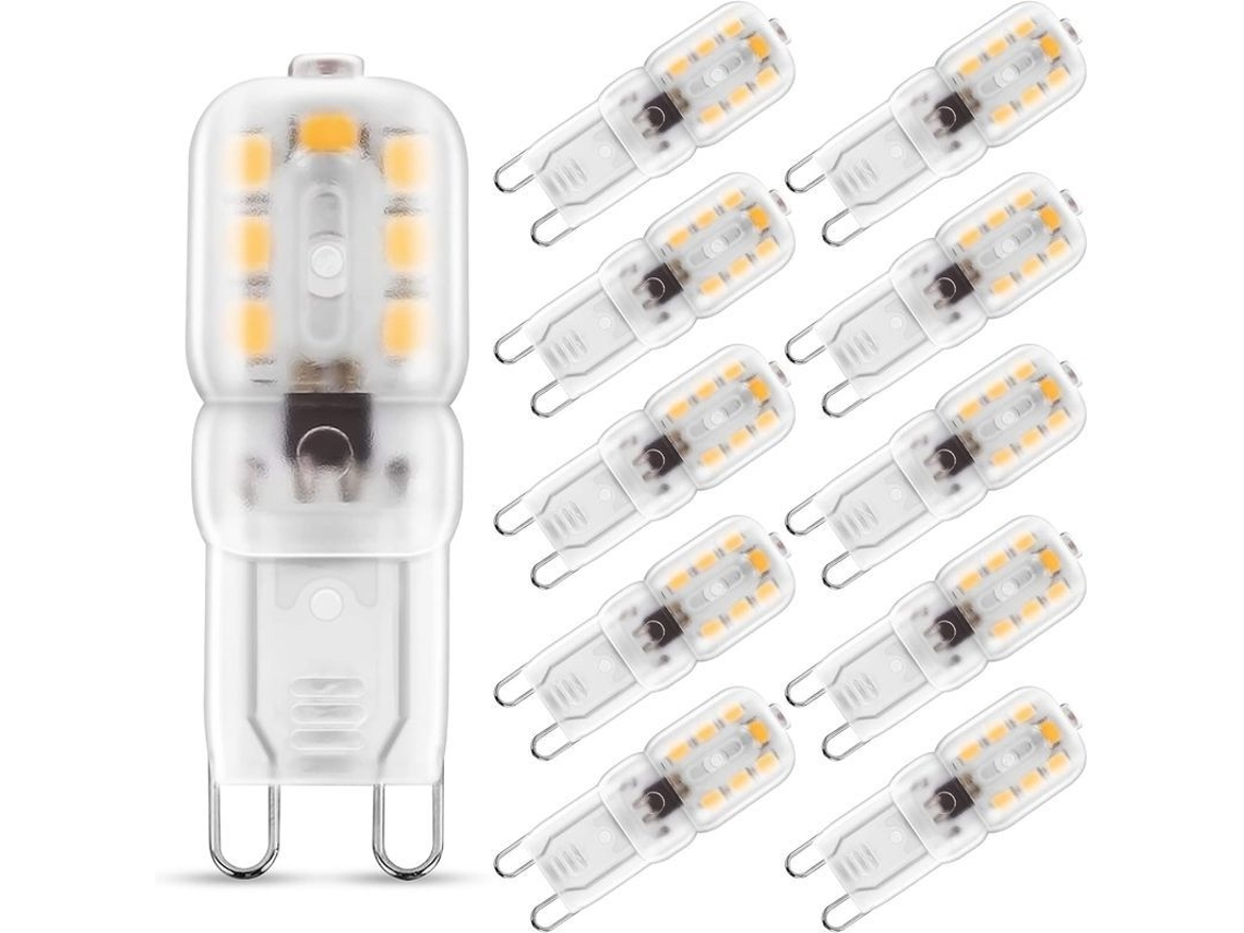 Bombilla Led G9 De 2w, Blanco Cálido 3000k, Equivalente A 25w, 200lm, Paquete De 10, Clase A+.