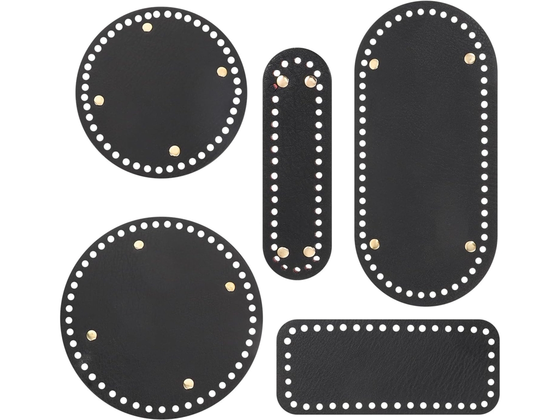 5 Bases De Pu Para Bolsas, Color Negro.