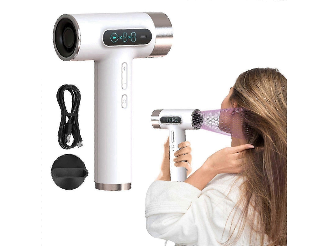 Secador de pelo portátil de alta velocidad con difusor de batería de 2025 W, recargable por USB, iónico, 300 W, 100 000 RPM. Ly Ebike