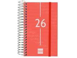 Mini agenda roja Finocam Year 2026 (7,9 x 12,7 cm)