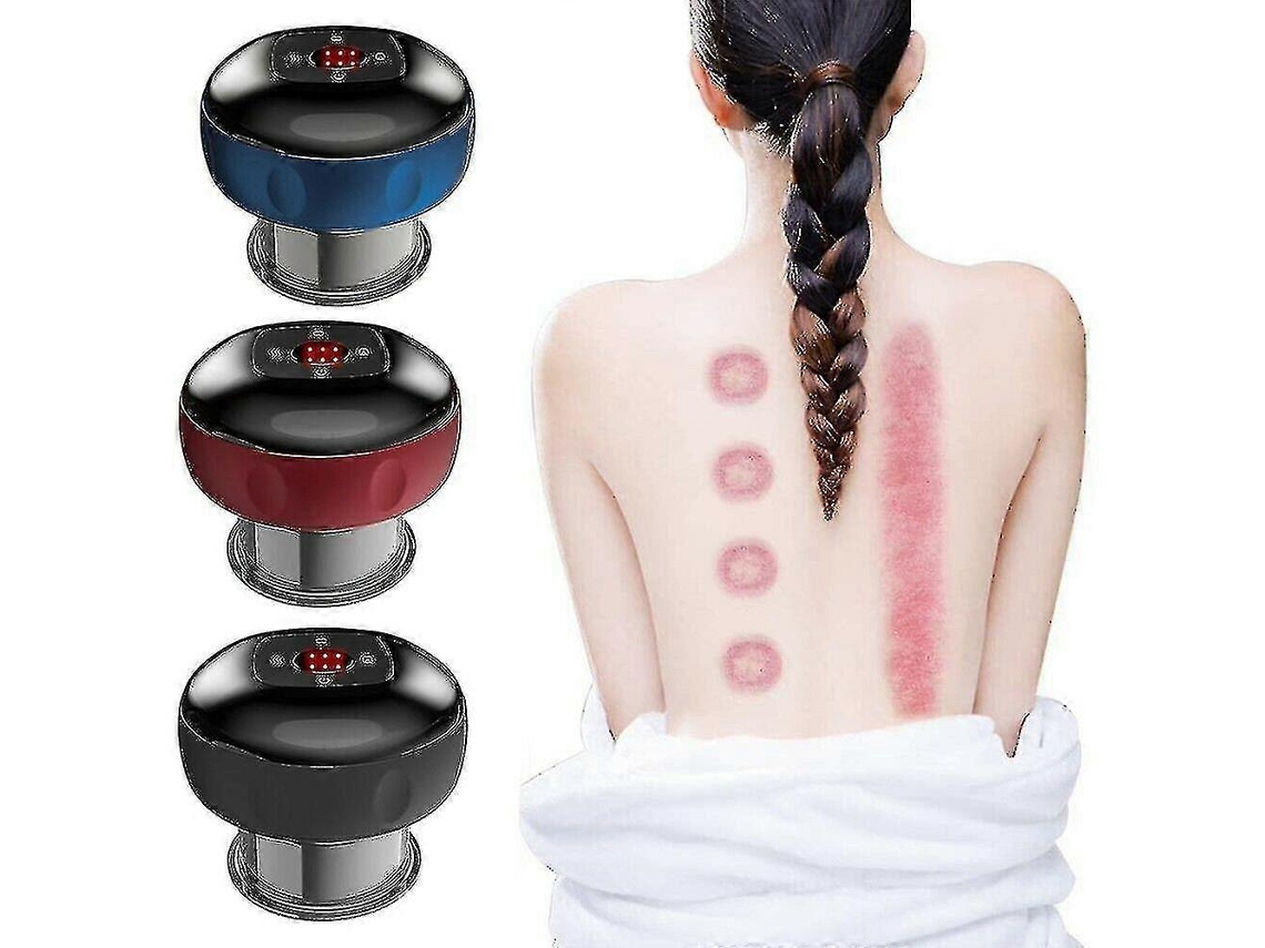 Masajeador inteligente con ventosa y terapia de luz roja. Dispositivo de masaje eléctrico con ventosa para piel negra.