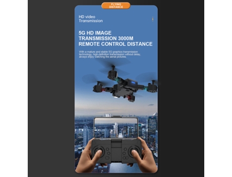 VPCOMERCIAL - Drone de control remoto con cámara dual 4K Ultra HD (Duración de la batería: 25 min - Negro)