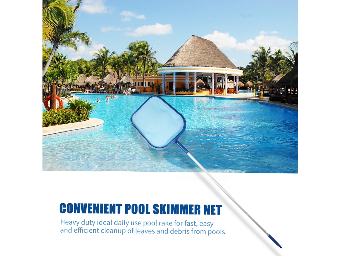 Red Recoge-snacks Para Piscinas Con Mango Telescópico De Aluminio Para Una Limpieza Rápida De Hojas Y Residuos.