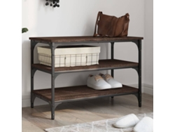 Banco Zapatero Madera De Ingeniería Roble Marrón 70x38,5x49 Cm