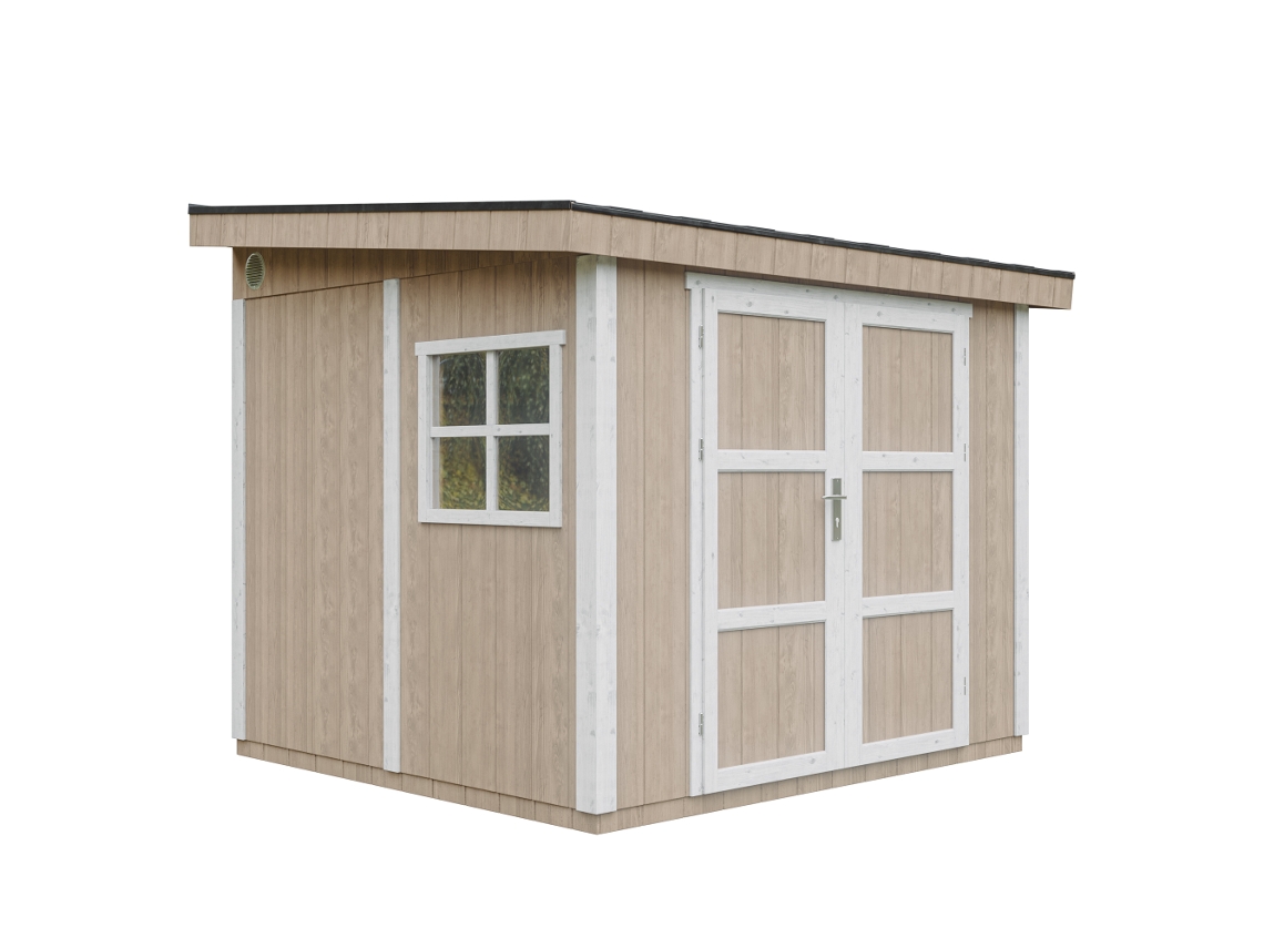 Caseta de jardín de primera calidad Timbela M938 Terra Brown 5,9 m² (Alto: 231 x 248 x 294 cm)