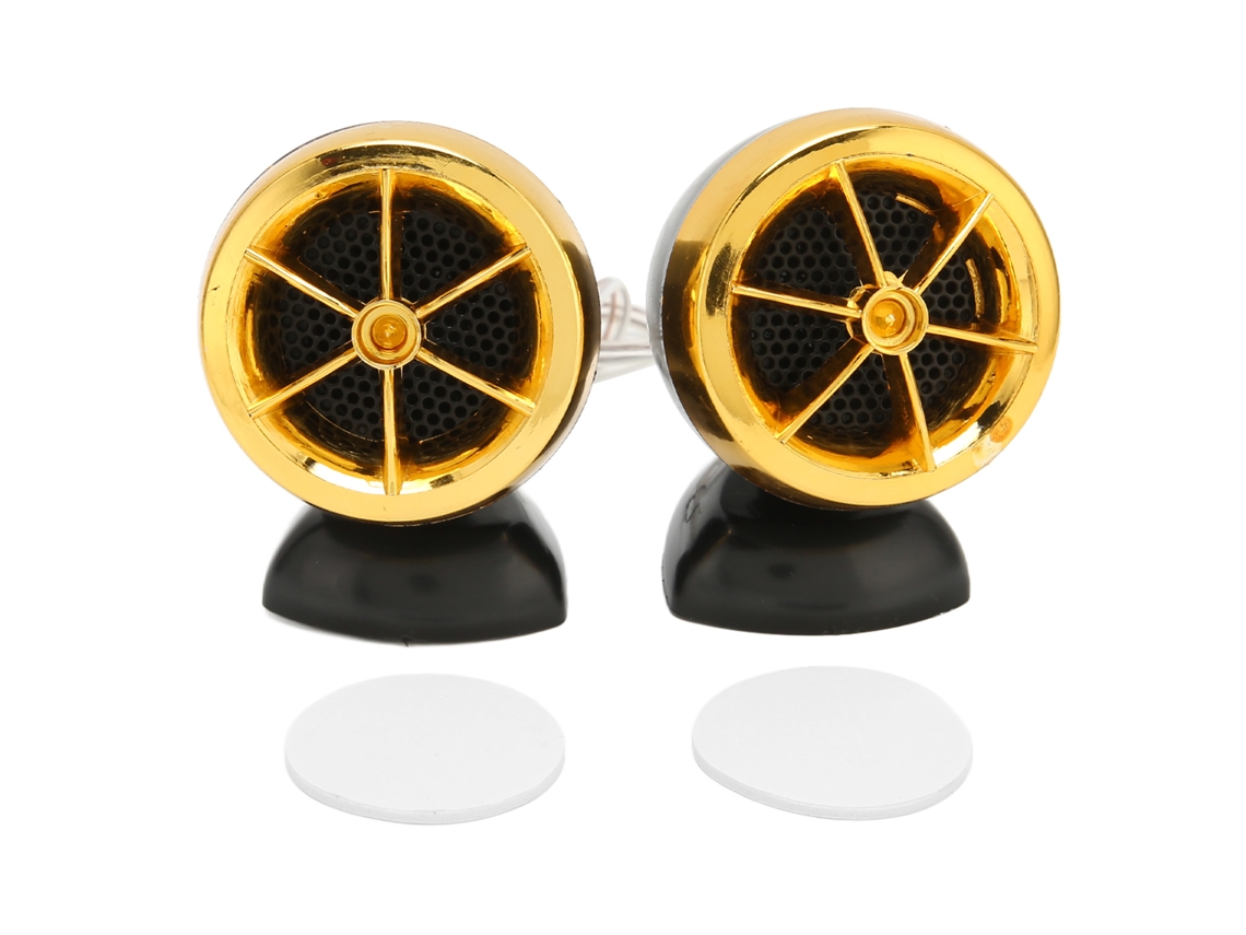2 Tweeters De Cúpula De 1200 W, Altavoz Universal De Alta Sensibilidad Para Sistemas De Audio De Coche, Color Dorado.