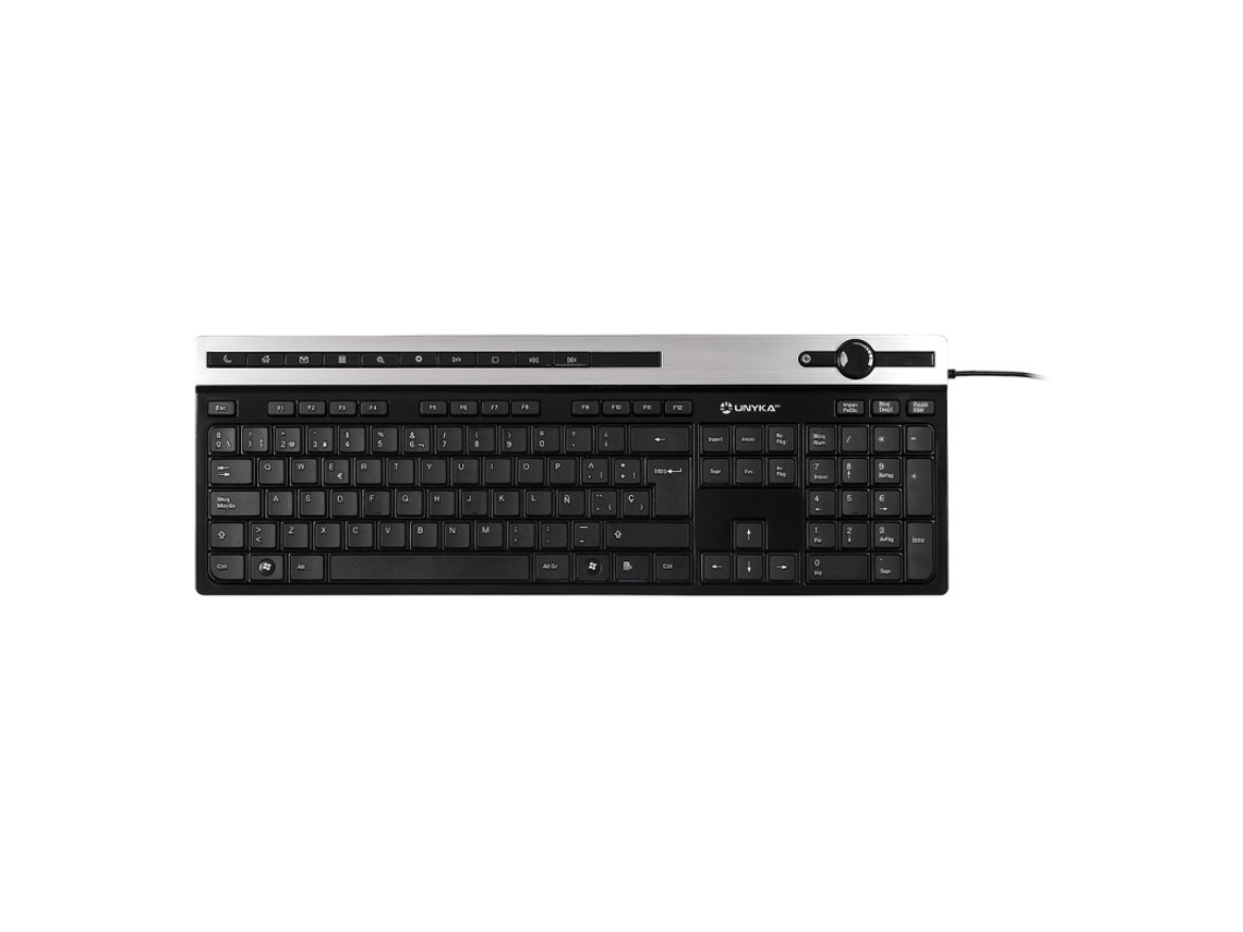 Teclado USB QWERTY Unykach A Home 2930 Negro, Plata 50534vayotoy