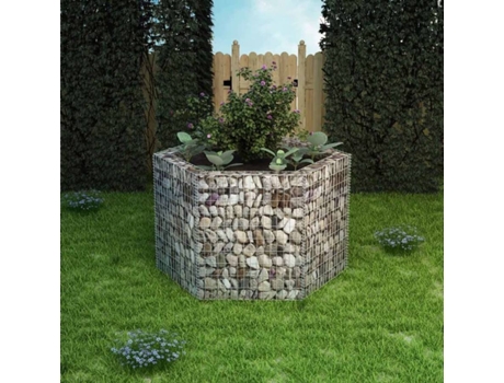 vidaXL Arriate hexagonal de gaviones 160x140x100 cm
