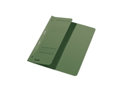 Carpeta Leitz con ojales, DIN A4, cartulina Manila, verde, encuadernación oficial 250 g/m², 1 2 tapas delanteras con tira de etiquetado Leitz (90 mm de ancho)
