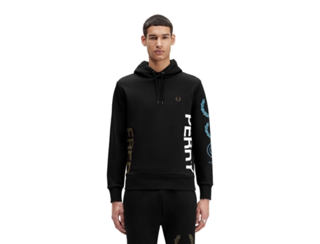 Sudadera de Hombre FRED PERRY Fred Pery Negra Graphic Branded Sintetico Negro (M)