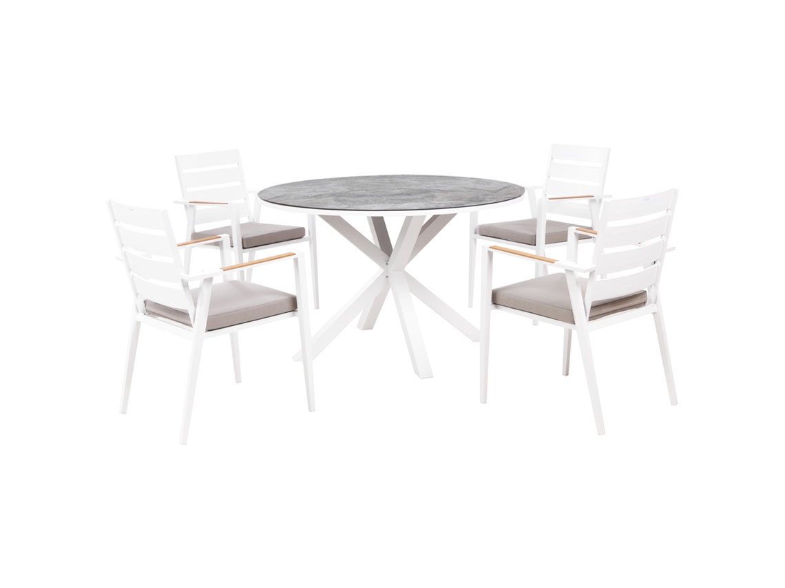 Conjunto Relax BELIANI Maletto / Taviano de Aluminio Blanco 120X120X75