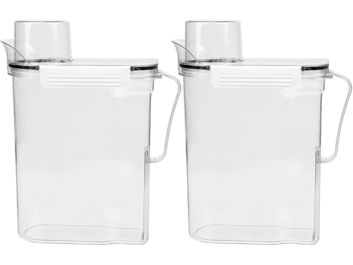 Dispensador De Detergente Para Roupa (2 Unidades): Recipiente Reutilizável Com Tampa, Para Armazenar Detergente Líquido