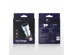 Cargador Inalámbrico Para Coche De 10 W R1 Con Inducción Automática Y Soporte Para Rejilla De Ventilación Dorada Rock H2 Con Doble Puerto Usb
