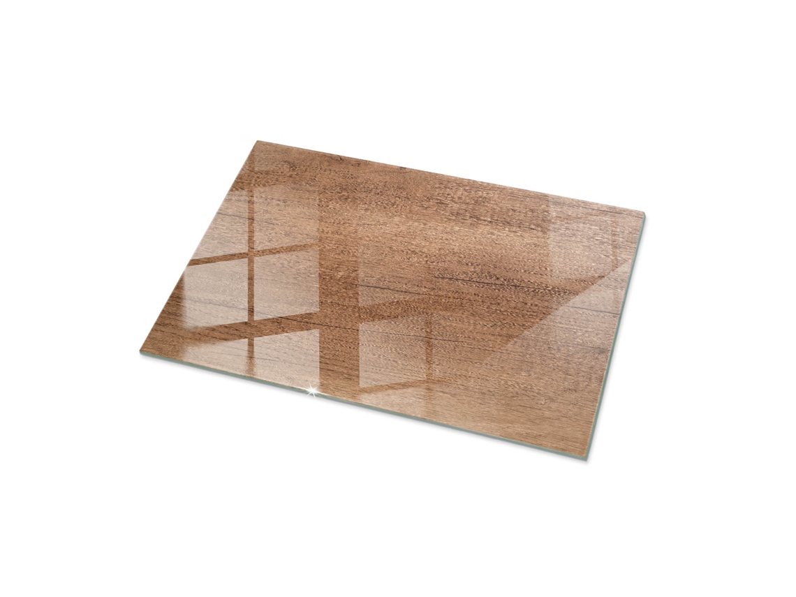 Tablero De Vidrio Rectangular Espelharte (100x70 Cm - Patrón De Madera Natural - Marrón)