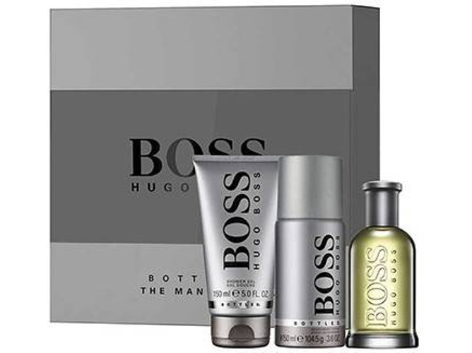 Cofre HUGO BOSS Boss Bottled Szary Edt 100 ml + Desodorante Spray 150 ml + Gel de Ducha 150 ml