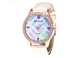Reloj De Pulsera Zhoulianfa Blanco Sencillo De Cuarzo Para Mujer Con Diamantes De Imitación.