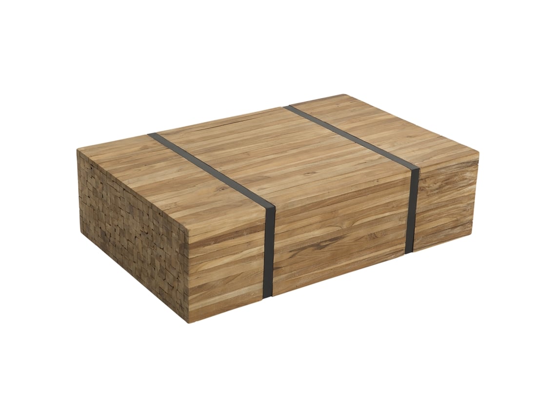 Mesa auxiliar BELIANI Gander de Madera de teca Madera clara 69x110x37
