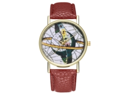 Reloj De Pulsera De Cuarzo Con Correa De Cuero Pu Zhoulianfa Moda (café) Unisex