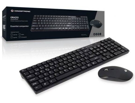 Teclado y Ratón CONCEPTRONIC ORAZIO01PT (Inalámbrico - 1600 DPI - Teclado Numérico)