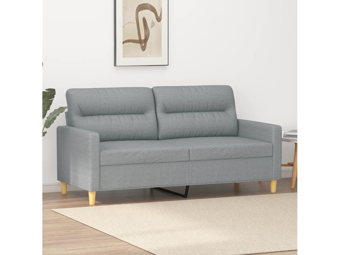 Sofá De 2 Plazas De Tela Gris Claro 140 Cm