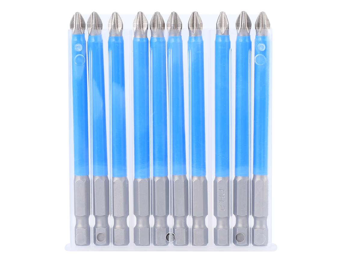 10 Puntas De Destornillador Antideslizantes De Acero Aleado S2 Con Cabeza Magnética Cruzada Ph2x90mm