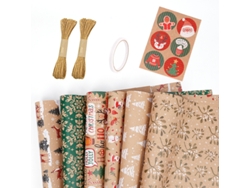 Juego de 6 hojas de papel de regalo navideño Eifson para Navidad, ideal para las fiestas de invierno, 70 x 50 cm (06)