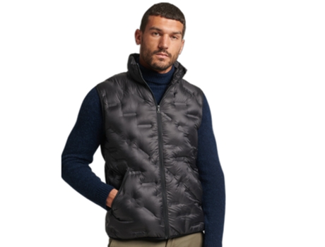 Abrigo para Hombre SUPERDRY (S - Poliéster - Negro)