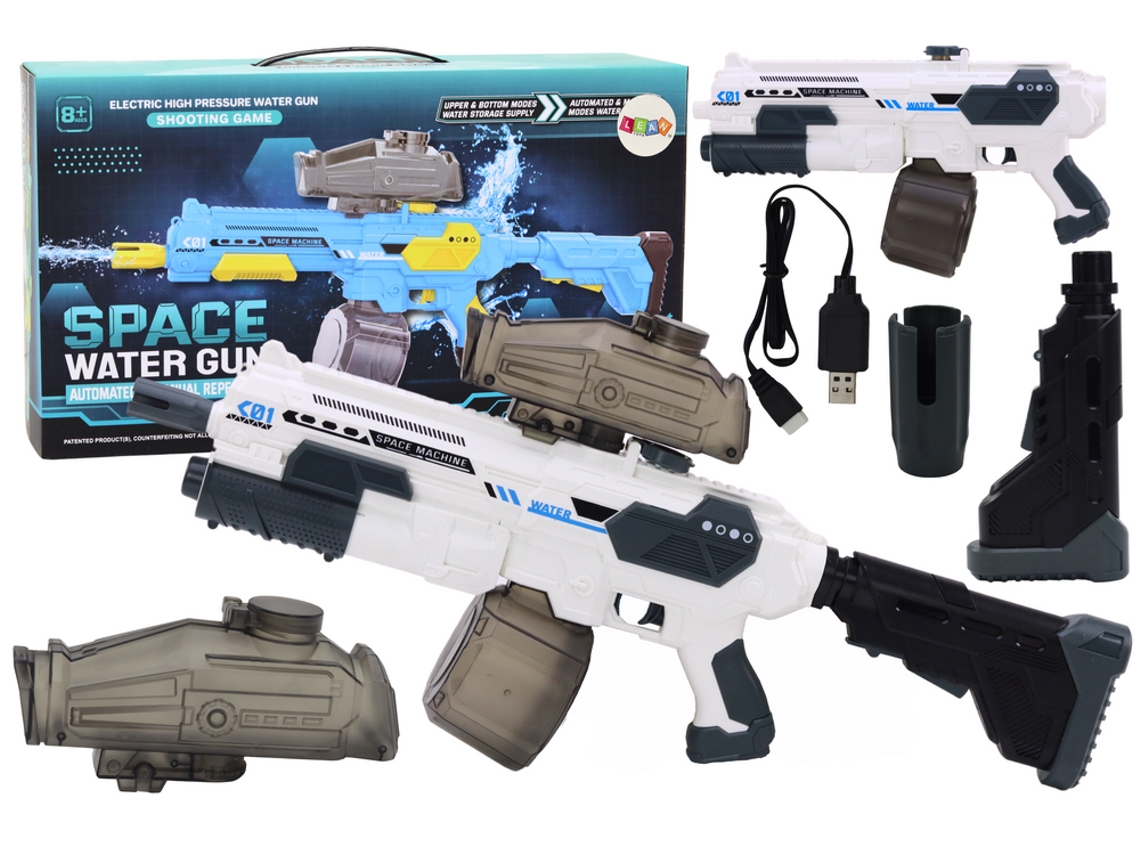 Pistola de agua automática inalámbrica M416 Blanca B.active