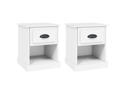 Juego de 2 mesitas de noche blancas MAISON EXCLUSIVE 39x39x47,5 cm