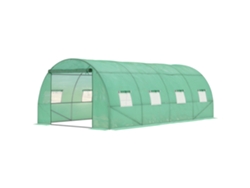 Túnel De Invernadero De 6x3x2m Con 8 Ventanas Y Puerta Enrollable, Resistente A Los Rayos Uv.