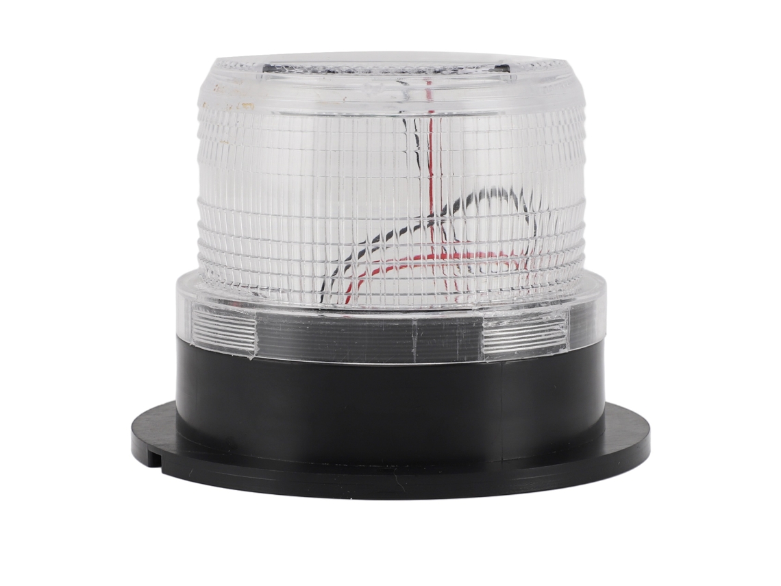 Luz De Señalización Solar Con 8 Led Estroboscópicos Y Sensor Crepuscular - Batería De 1200 Mah Para Construcción Y Tráfico - Blanca