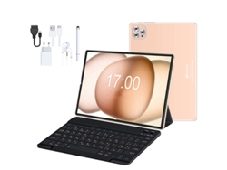 Tablet WUXIAN V62 Teclado Bluetooth Funda de Piel Auriculares Lápiz Óptico (10.1'' - 64 GB - 4 GB RAM - Wi-Fi4G - Dorado)