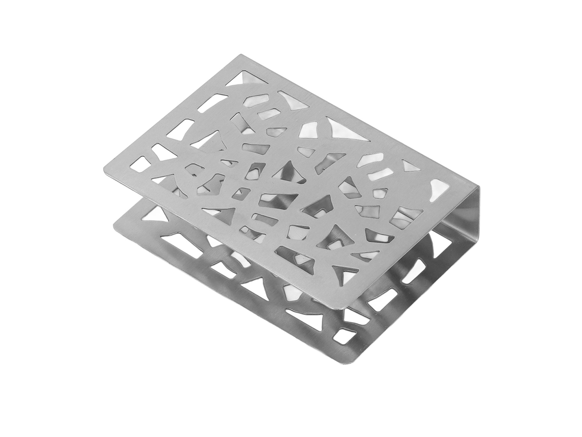Porta servietas Vertical de Metal Padrão Oco Aço Inoxidável Anti deslizante para Mesa