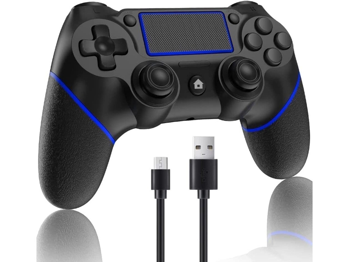 Controlador Inalámbrico Ps4 Playstation 4/Ps4 Pro/Ps4 Slim con Joystick de Juego Motor Dual Vibración Fuerte Touchpad Antideslizante Azul YIZHOOD