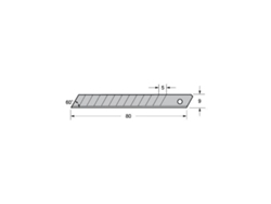 Cuchilla p/cutter 9mm (50und) tajima mod.lcb-30