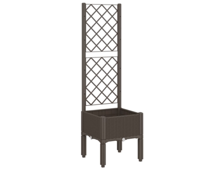 Jardinera con enrejado PP marrón VIDAXL (40 x 40 x 142 cm)