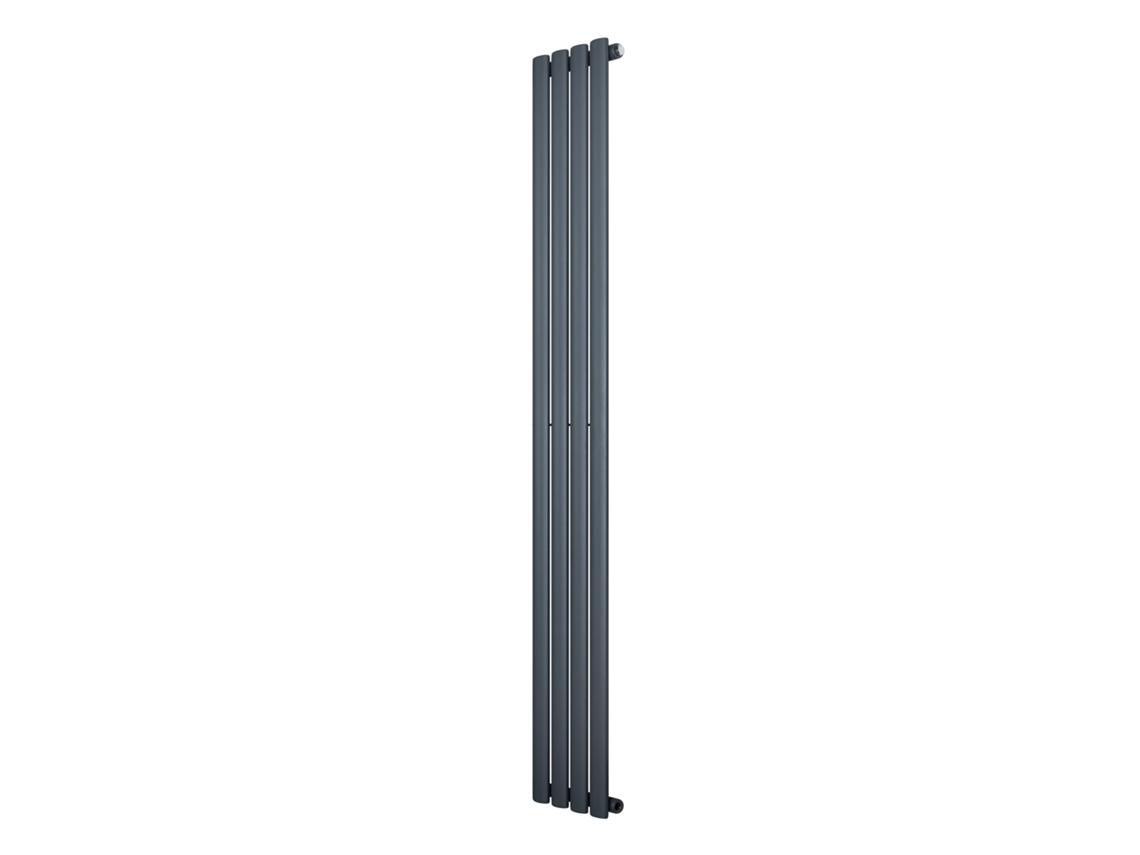 Radiador ovalado de una sola columna 1800x240 mm - Gris antracita | Acero al carbono, 1,5 mm, 634 W | Diseño elegante | Alta