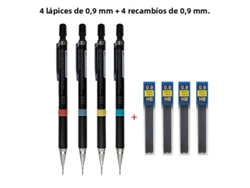 Portaminas Mecánicas De 0,9 Mm Con Mina Reemplazable Y Recambio Automático De Cerdas.